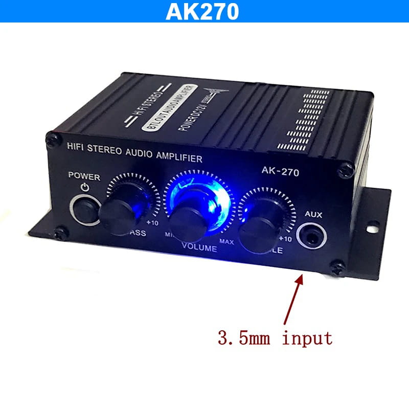 800W Home Car Amplifiers 2 Channel bluetooth 5.0 Stereo Sound Amplifier HIFI Subwoofer Bass FM USB Remote Control