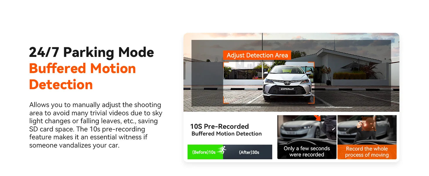 White Toyota Corolla with 3-channel car DVR dash cam installed