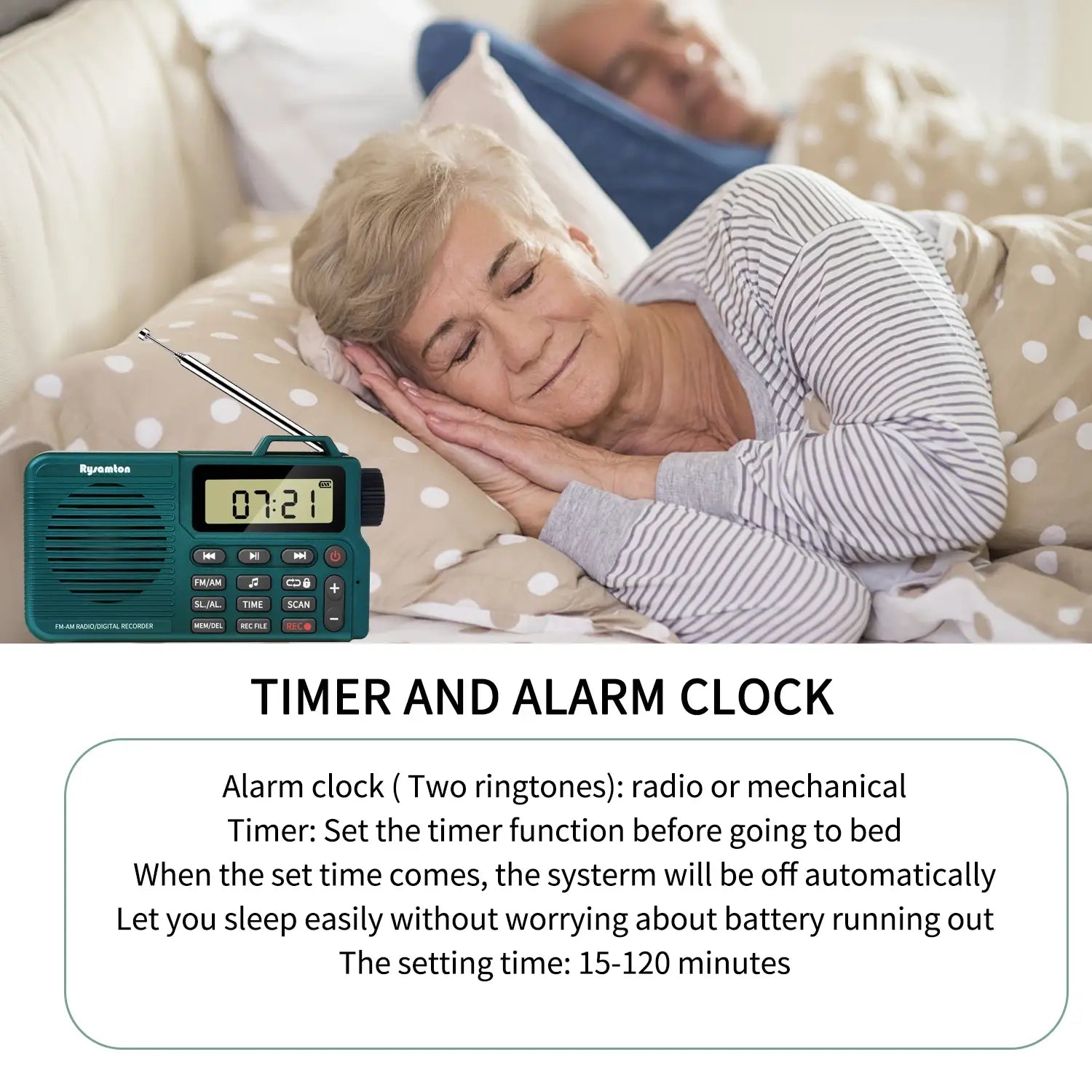 Portable AM/FM Radio Small Pocket with Bluetooth Bass Speaker Support Micro SD Card and Record Long Battery Life