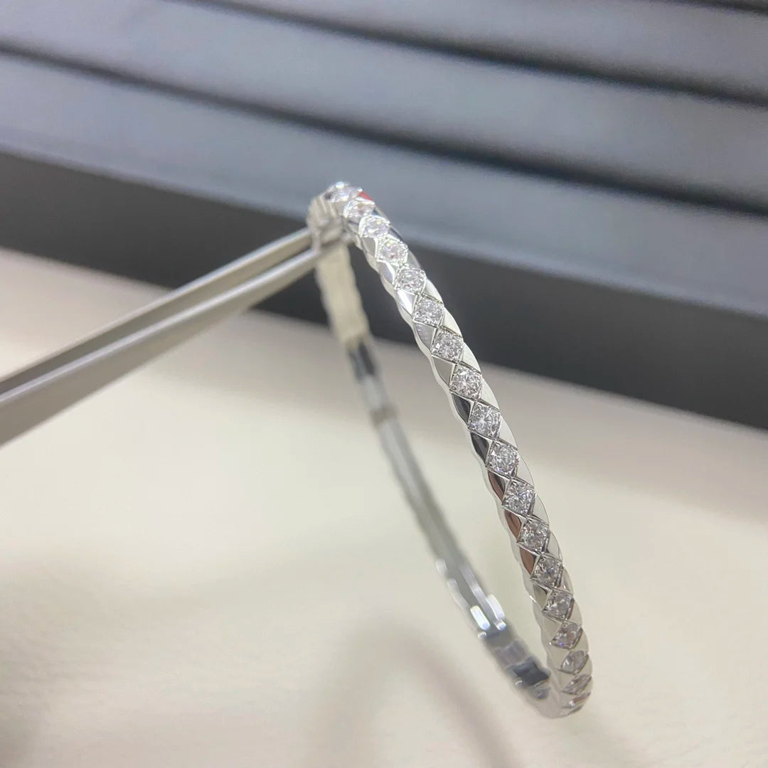 2025 new full diamond narrow version Rhomb bracelet simple light luxury for women’s delicate high quality jewelry gifts