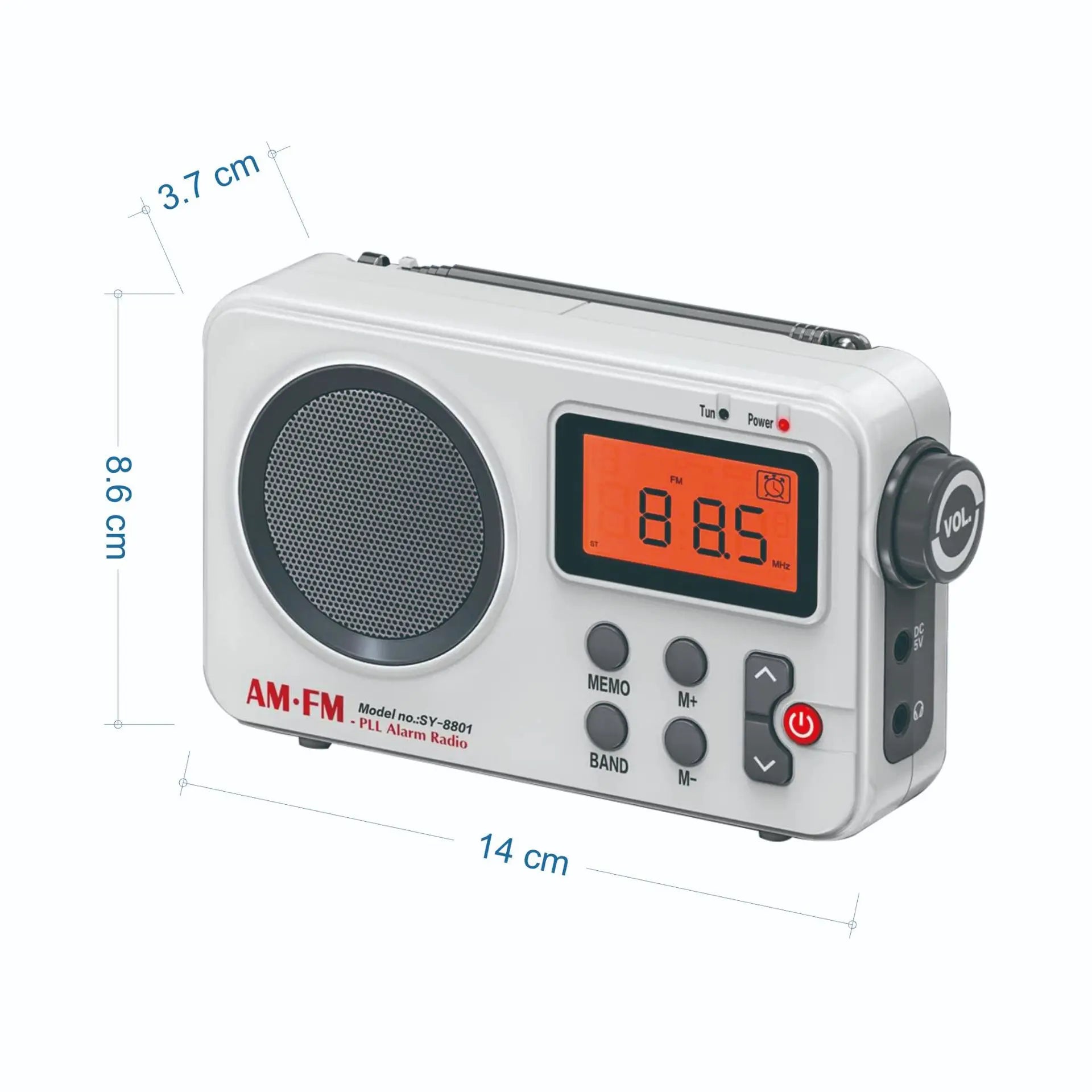 Portable Radio AM FM Audio Receiver Stable Signal With 3.5MM Earphone Plug Stretchable Antenna USB Battery Powered