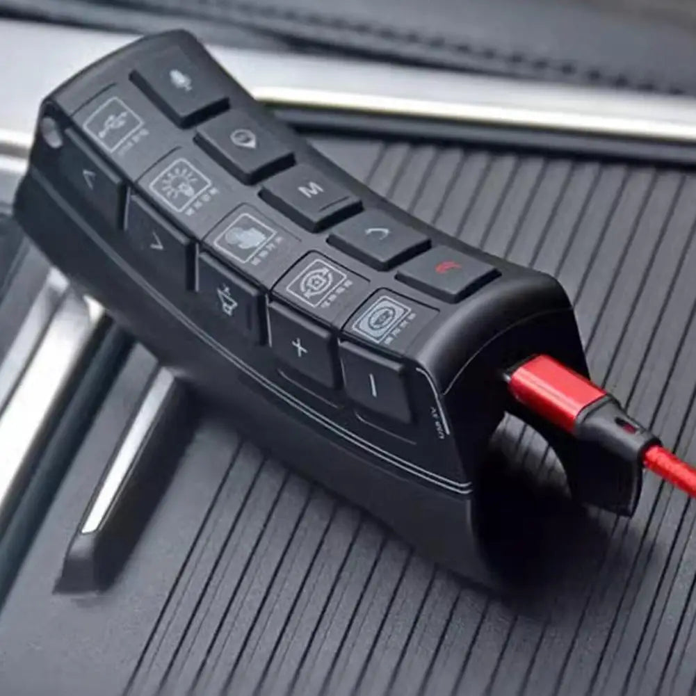 Car Bluetooth Steering Wheel Button Remote Control With Wiring Harness For 2 Din Android Radio Player 10-key I5W6