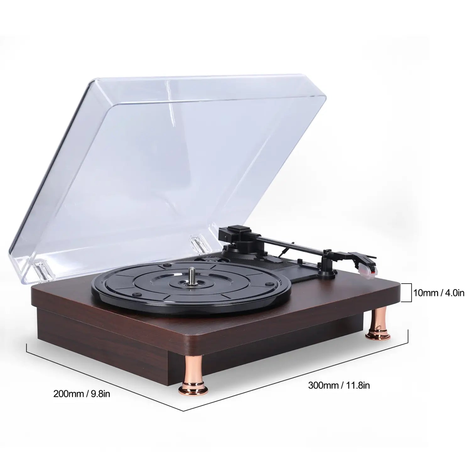 Retro Vinyl Record Player with Dustproof Cover Classic Nostalgic Style EU/US Plug