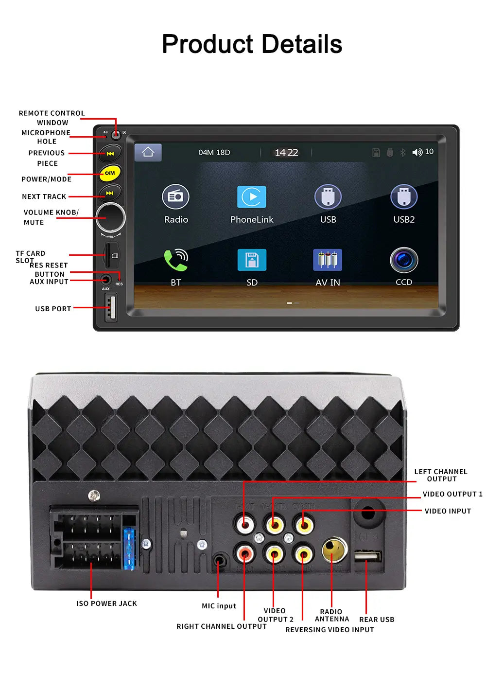 7/9/10 inch Universal Android 13 Car Radio 32G/64G