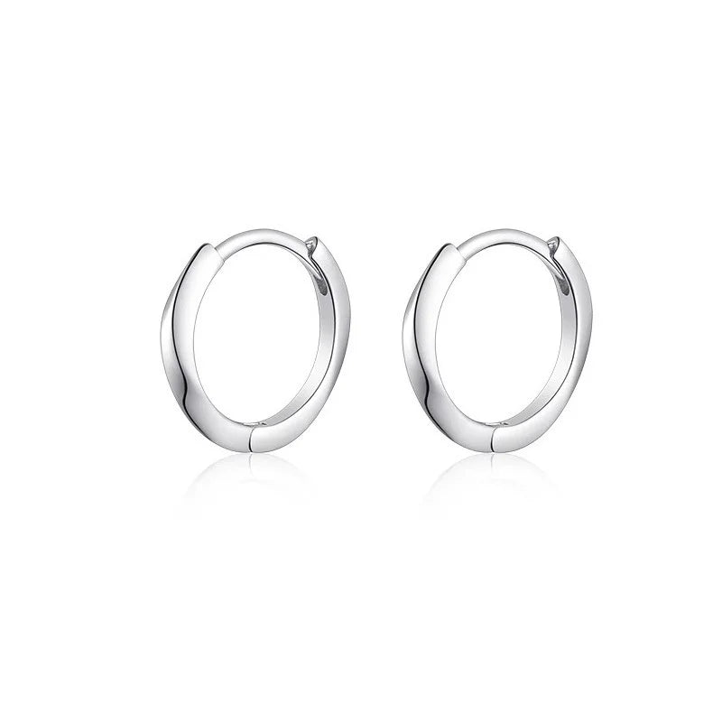 12MM Hoops Earrings For Men Jewelry Personality 925 Sterling Silver Male Party Accessories