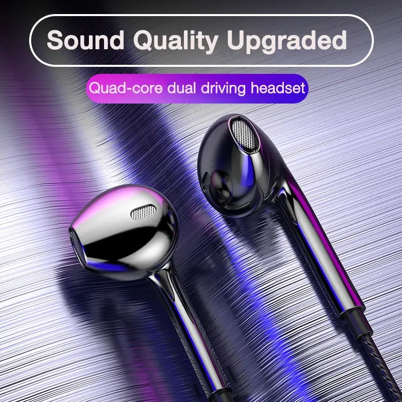 3.5mm Wired Headphones In Ear Headset Earphones with Microphone Stereo Bass Earbuds Sports In-line Control For Phones