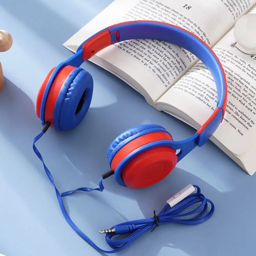 Headworn Wired Headset Cellular Computer Universal New Folding Style Students Online Class Game Earphone Birthday Gift
