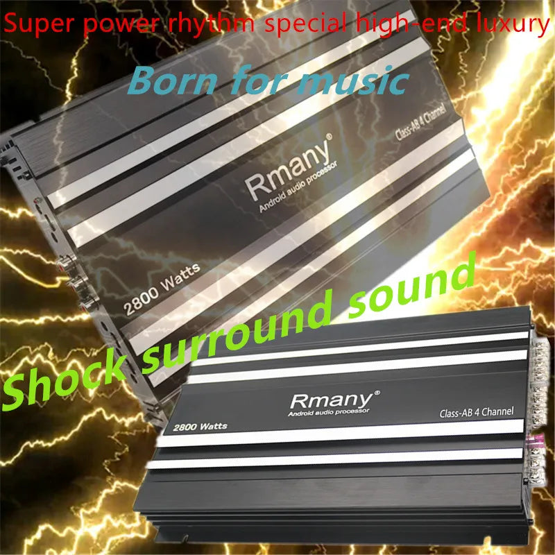 2800W5800W Car Audio Amplifier Four-Channel Is Suitable for Modified Subwoofer