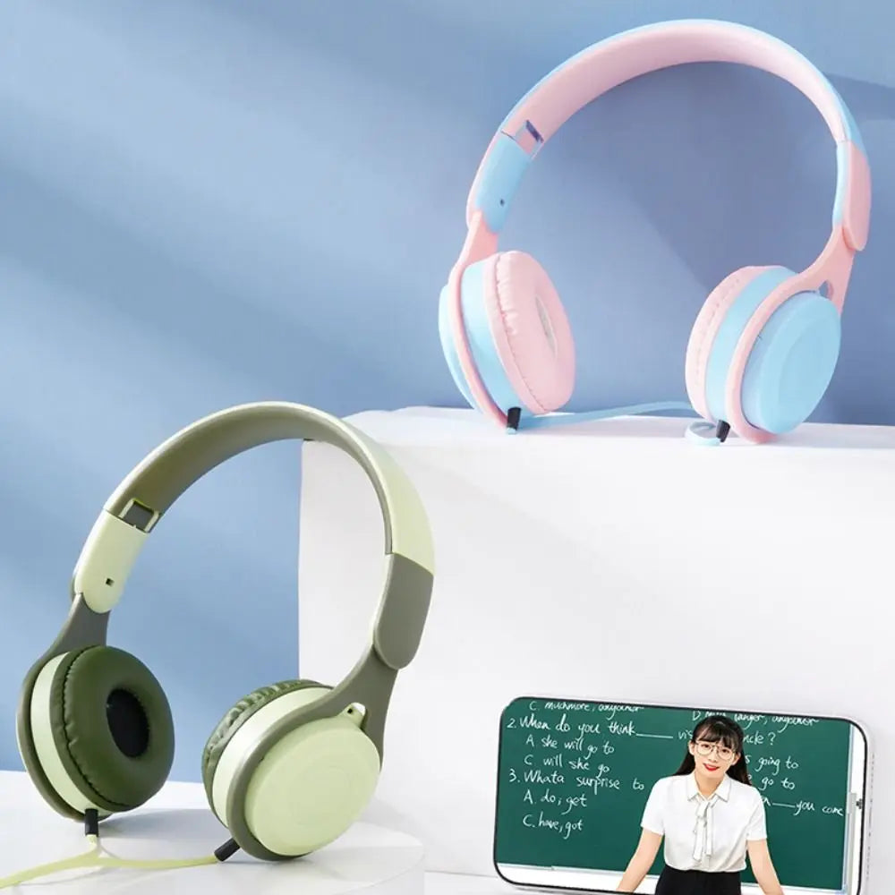 Headworn Wired Headset Cellular Computer Universal New Folding Style Students Online Class Game Earphone Birthday Gift
