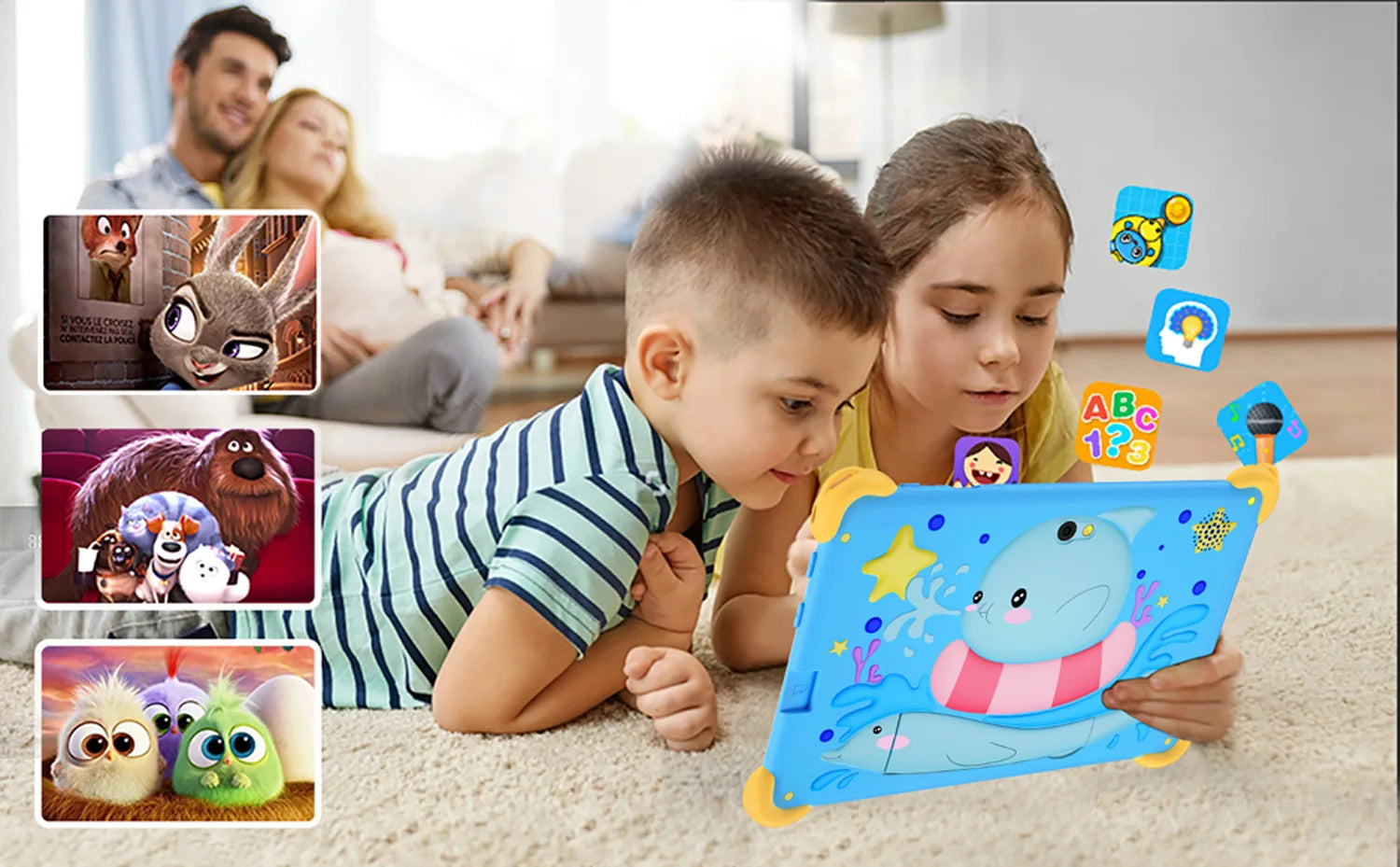 2025 New 7 Inch Cartoon Pattern Kids’ tablets Quad Core 4GB RAM 64GB ROM 5G WiFi Learning Education Games Tablet