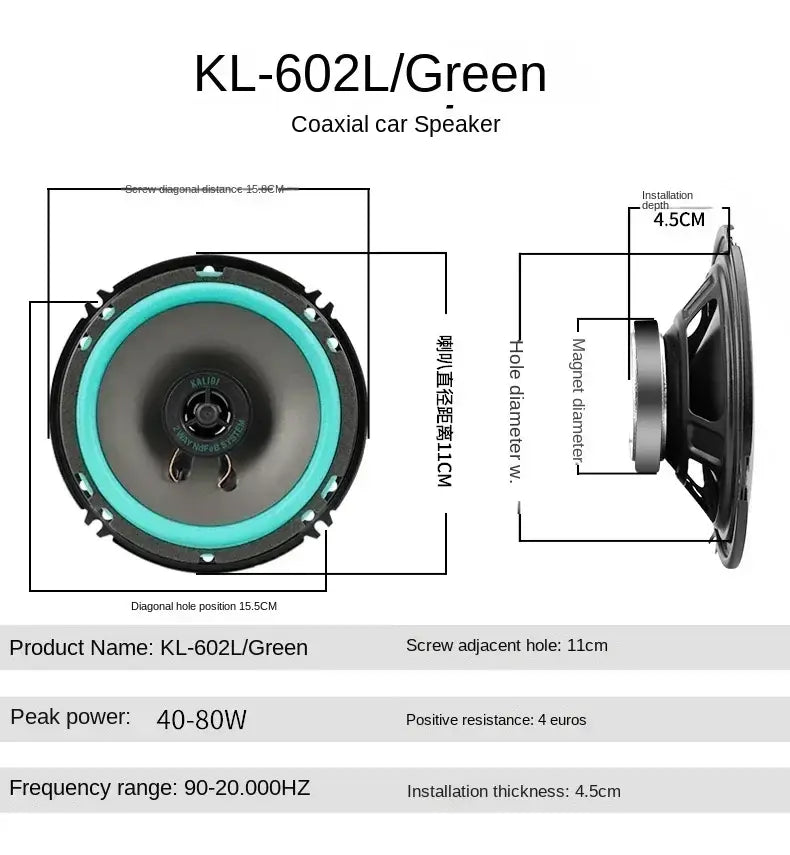 4/5/6.5 Inch Car Speakers Coaxial Subwoofer Universal