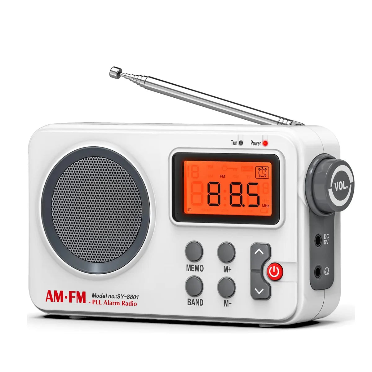 Portable Radio AM FM Audio Receiver Stable Signal With 3.5MM Earphone Plug Stretchable Antenna USB Battery Powered