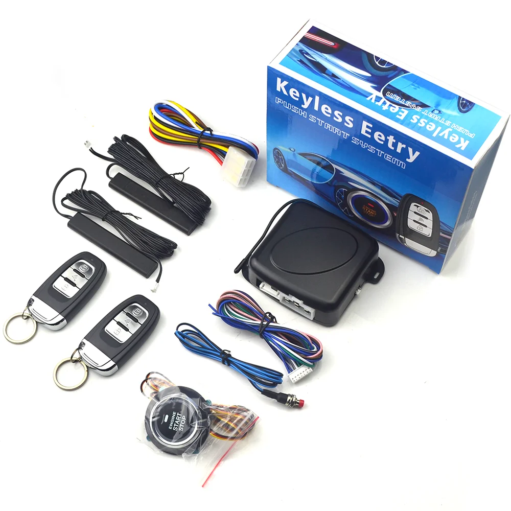 Car Alarm Remote Control PKE Keyless Entry Engine Start System Push Button Starter Stop Auto