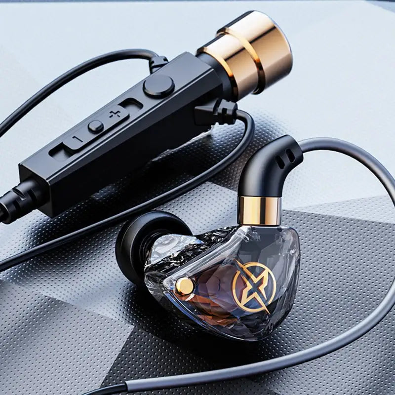 Karaoke HiFi Wired Headphones With Mic Singing Living Headset 3.5mm AUX Heavy Bass Noice Cancelling Earphone 1.2M 3M