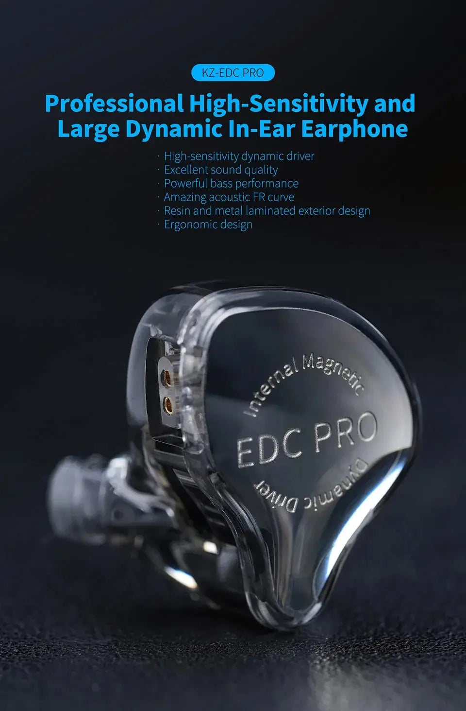 KZ EDC PRO Wired Earphone Large Dynamic Drivers Earbuds