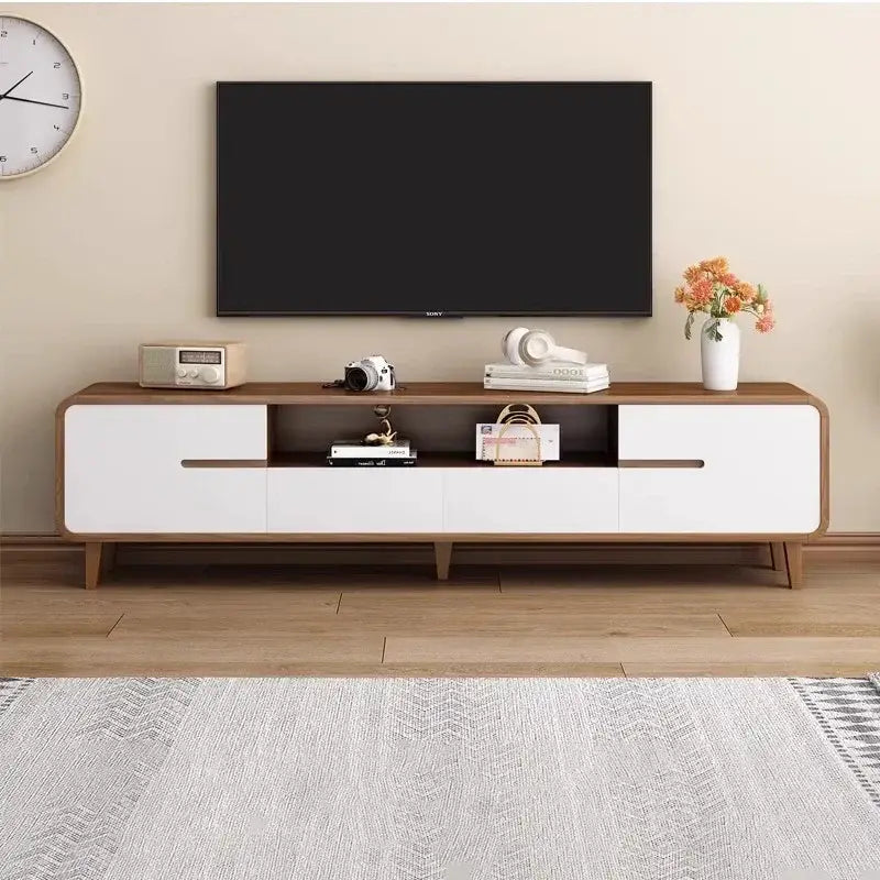 Modern two-tone storage TV stand retro glamour with sleek drawers