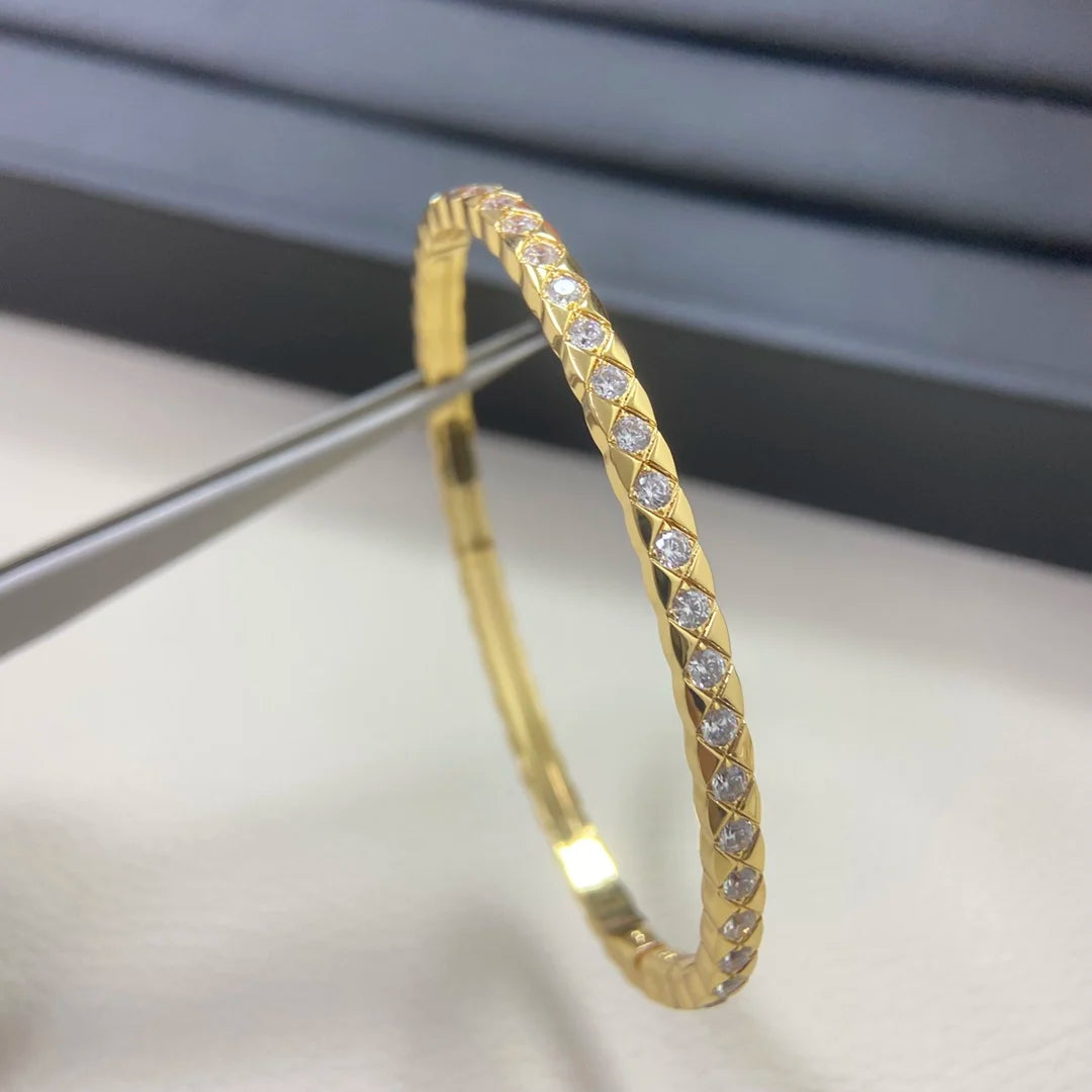 2025 new full diamond narrow version Rhomb bracelet simple light luxury for women’s delicate high quality jewelry gifts
