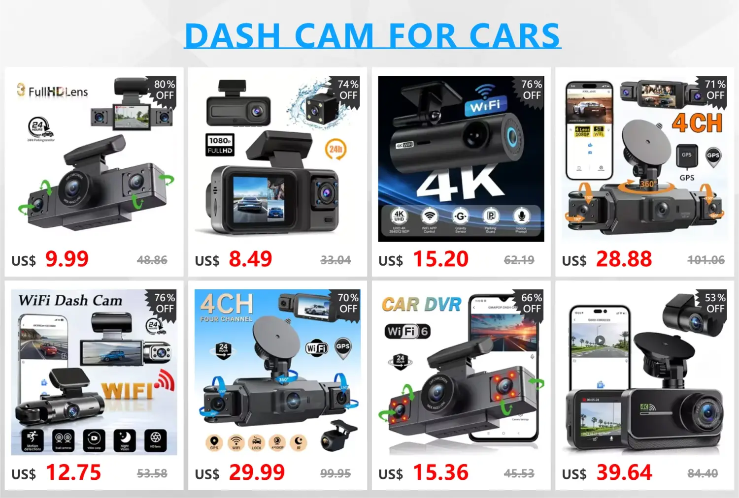 Car DVR 3 Cameras 4.0 Inches Dash Cam Video Recorder Auto Registrator Dvrs with Ways 24h Parking Monitor