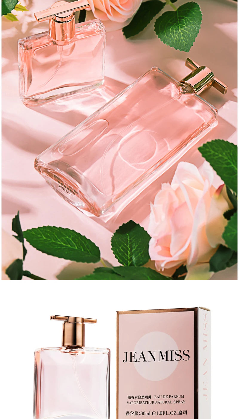 50ml Jeanmiss fresh floral fruity perfume in rose gold bottle