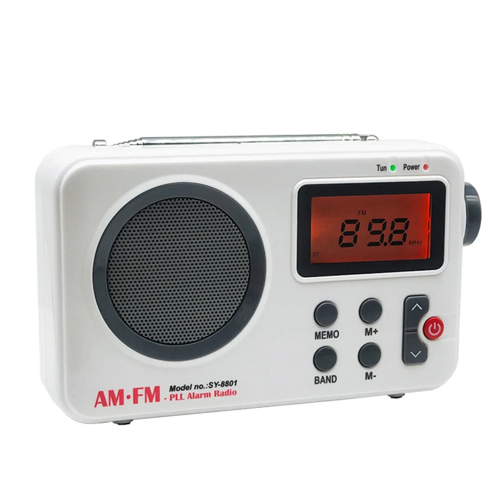 Portable Radio AM FM Audio Receiver Stable Signal With 3.5MM Earphone Plug Stretchable Antenna USB Battery Powered