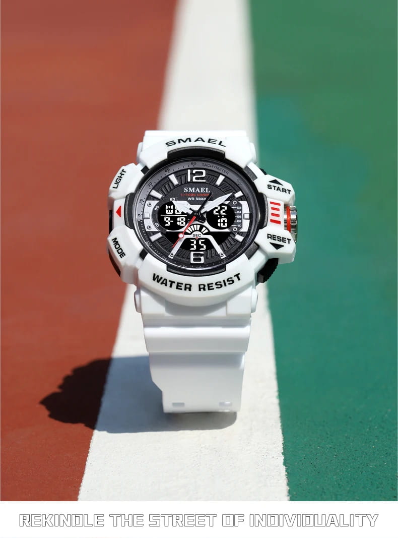 Sport Watch Men SMAEL 50M Waterproof Wristwatches Dual Time Display Multi-function Sports Clocks 8065 Mens Watches