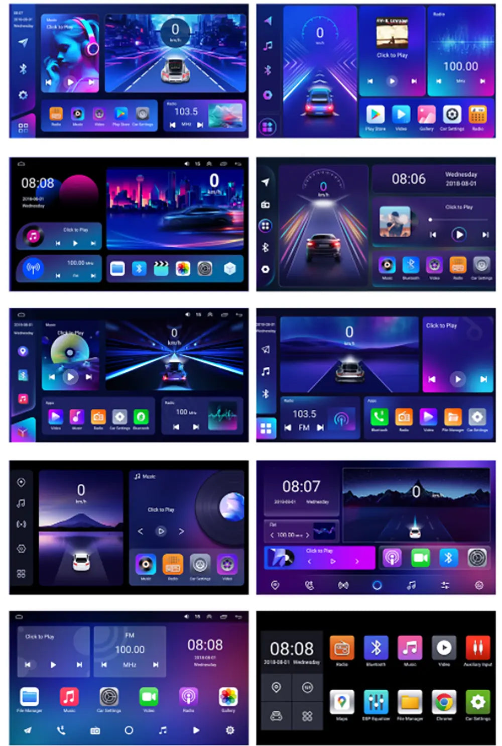7/9/10 inch Universal Android 13 Car Radio 32G/64G