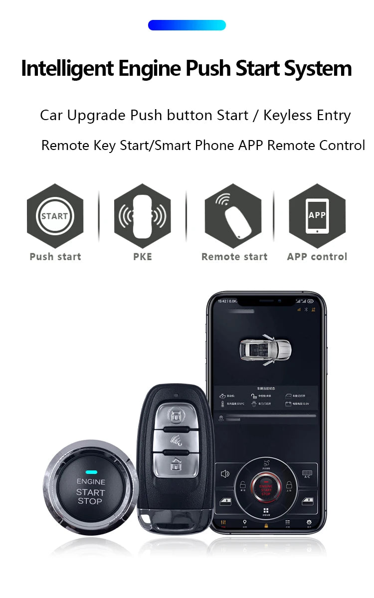 For Old Porsche Cayenne 2005-2009 Add Engine Push Button Start Stop System Remote Starter Keyless Go Car Accessories