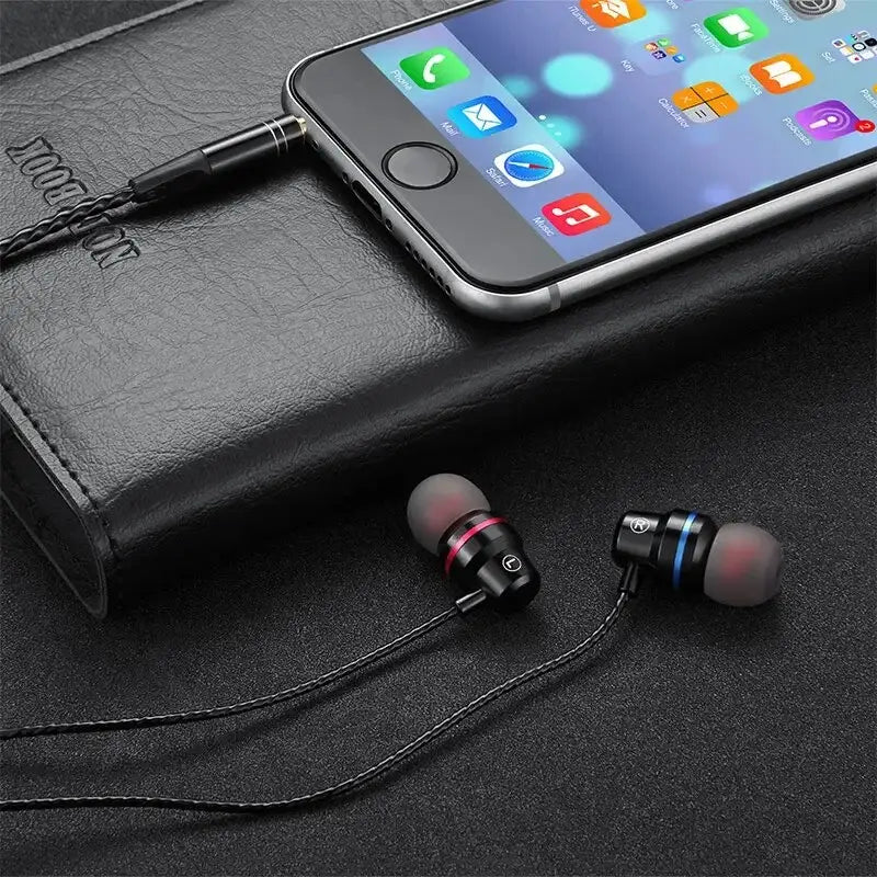Wired Headphones 3.5mm Sport Earbuds Phone Headset 4D Stereo with Mic Volume Control Music Earphones for Xiaomi Huawei