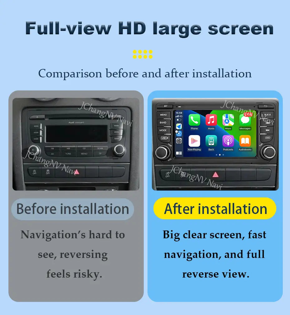 GPS Navigation 7 inch 4G Wifi Car Radio Android 16 for Audi