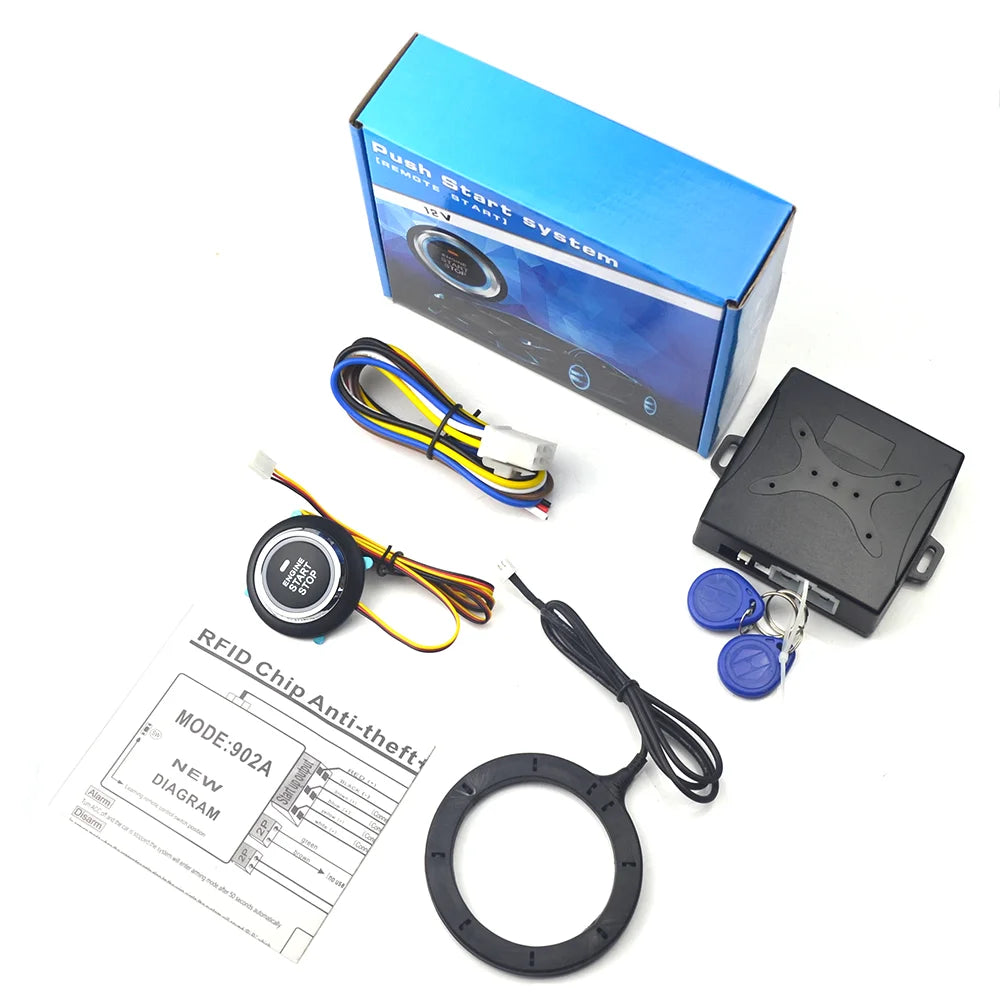 Car Alarm Remote Control PKE Keyless Entry Engine Start System Push Button Starter Stop Auto