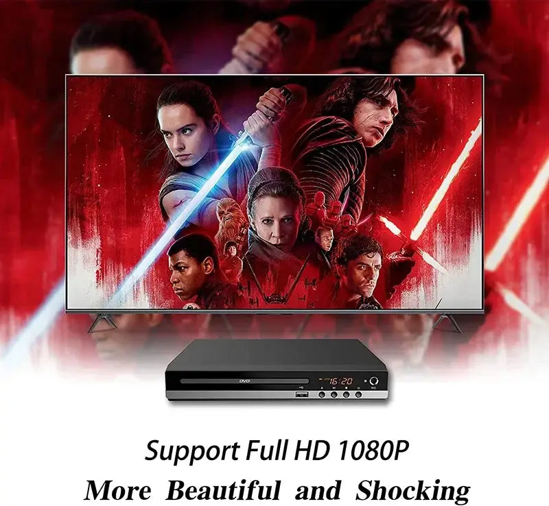 DVD Player 1080P Home Players Full HD Multimedia Digital TV Disc Support CD MP3 MP4 RW VCD Theatre System