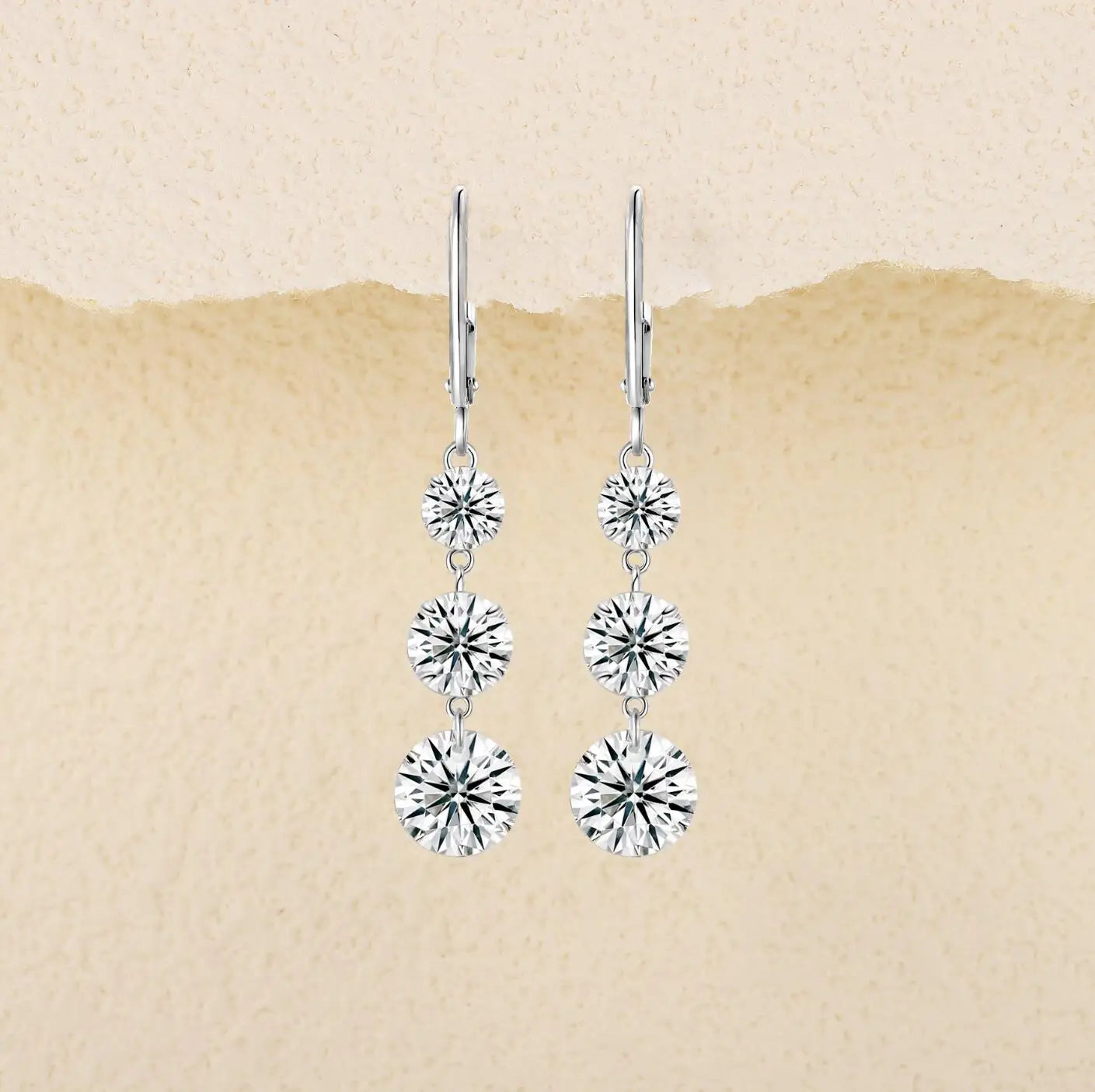 7 Carat Moissanite Dangle Earrings for Women D Color Lab Diamond Long Earring 925 Silver Hoops Wedding Engagement Fine