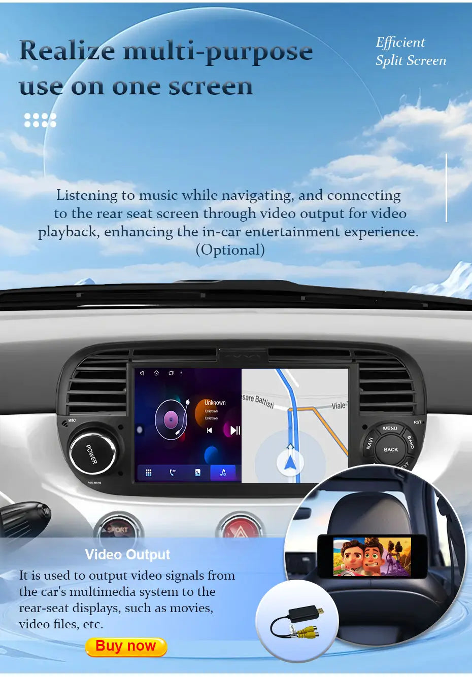 GPS Navigation 7 inch 4G Wifi Car Radio Android 16 for Audi
