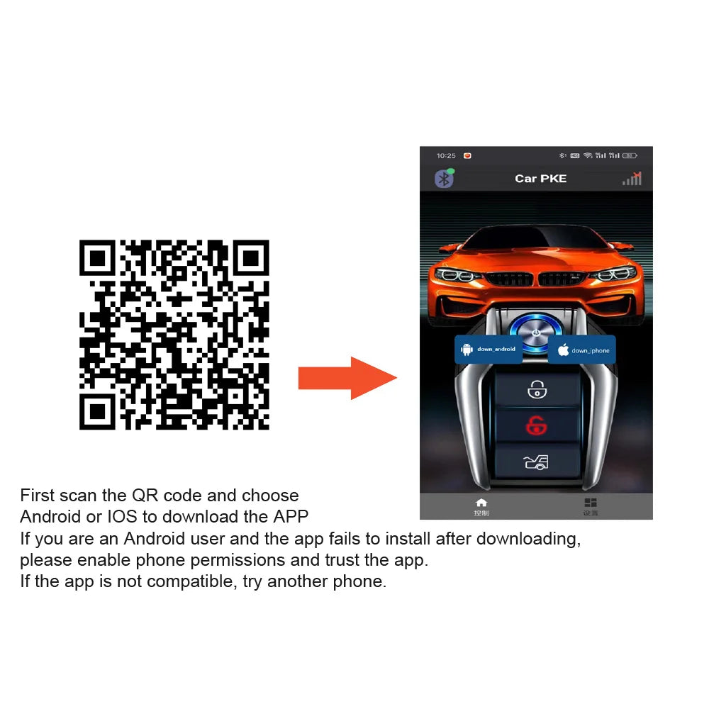 Remote Starter Car Alarm with Autostart Smart System Universal Start Stop Ignition Button for Central Lock Auto