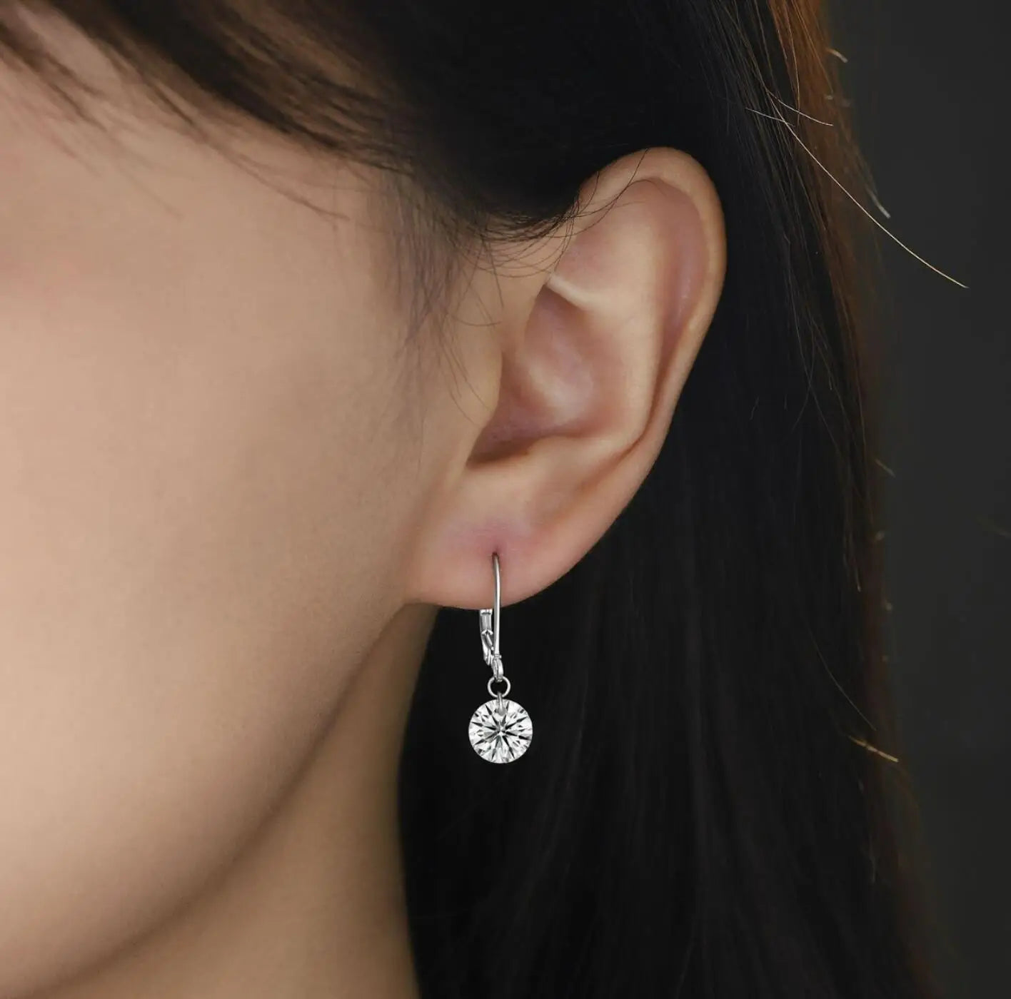 7 Carat Moissanite Dangle Earrings for Women D Color Lab Diamond Long Earring 925 Silver Hoops Wedding Engagement Fine