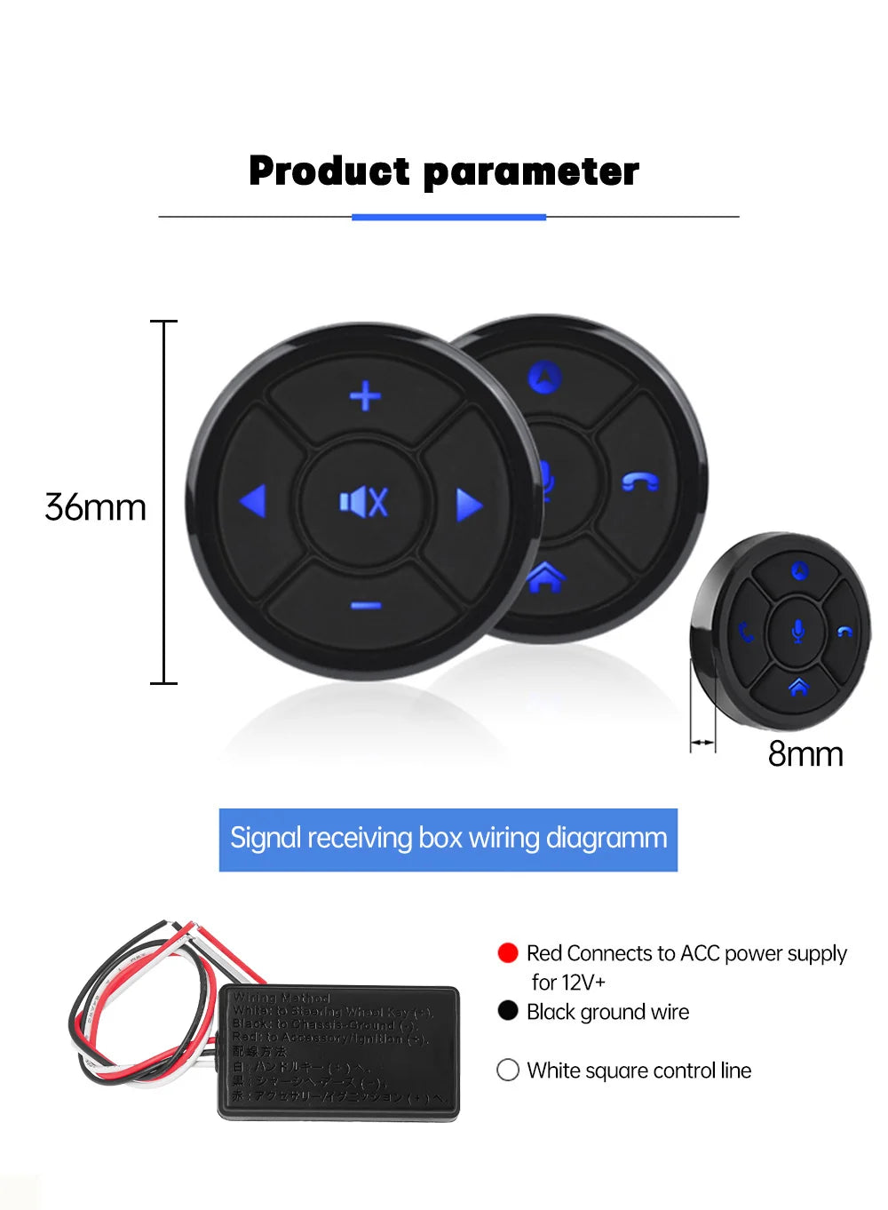 Car Wireless Remote Control 10Keys Steering Wheel Radio Controller Android Long Distance Sound Multimedia Smart Buttons