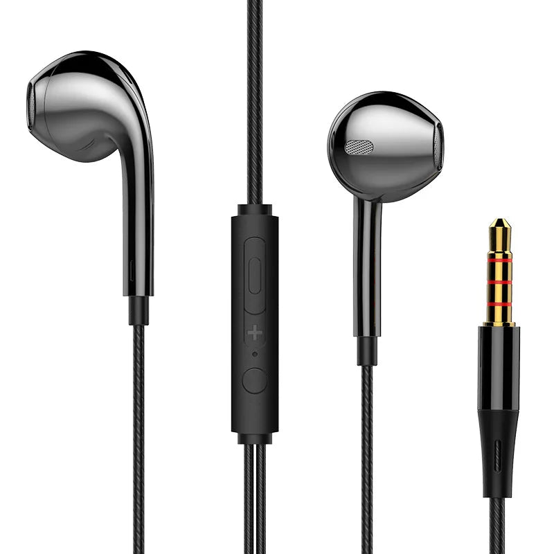 3.5mm Wired Headphones In Ear Headset Earphones with Microphone Stereo Bass Earbuds Sports In-line Control For Phones
