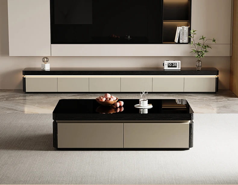 Elegant Space Saving TV Stand Eco Friendly Materials Sustainable Modern Aesthetics Sliding Doors Living Room Furniture