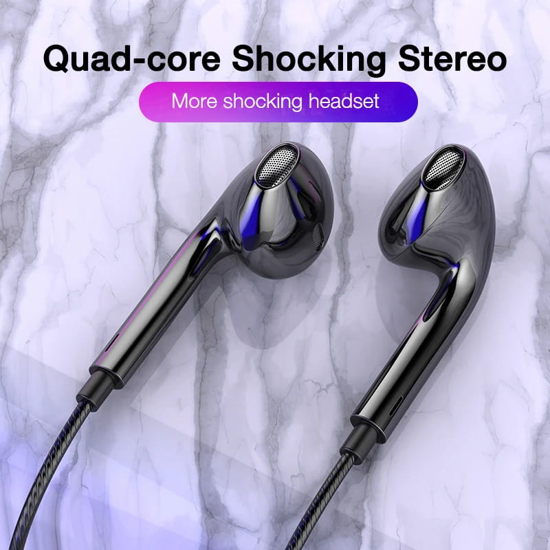 3.5mm Wired Headphones In Ear Headset Earphones with Microphone Stereo Bass Earbuds Sports In-line Control For Phones