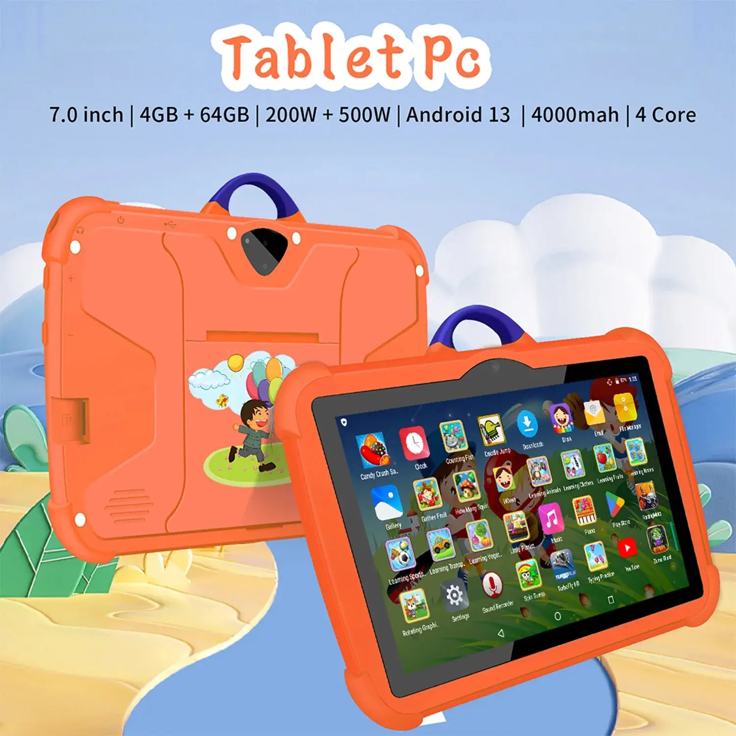 New 7 Inch 5G WiFi Tablet Pc for Children’s best Gifts Android Kids Game Educational Learning Tablets Quad Core 4GB RAM