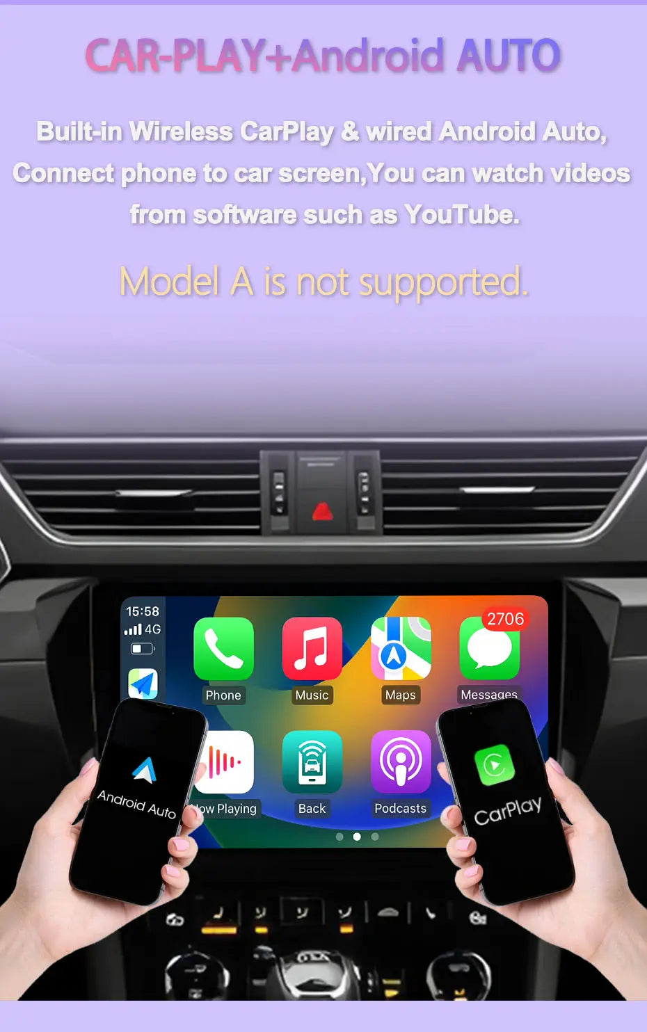 Carplay Car 4G WIFI GPS Navigation Radio Multimedia Video
