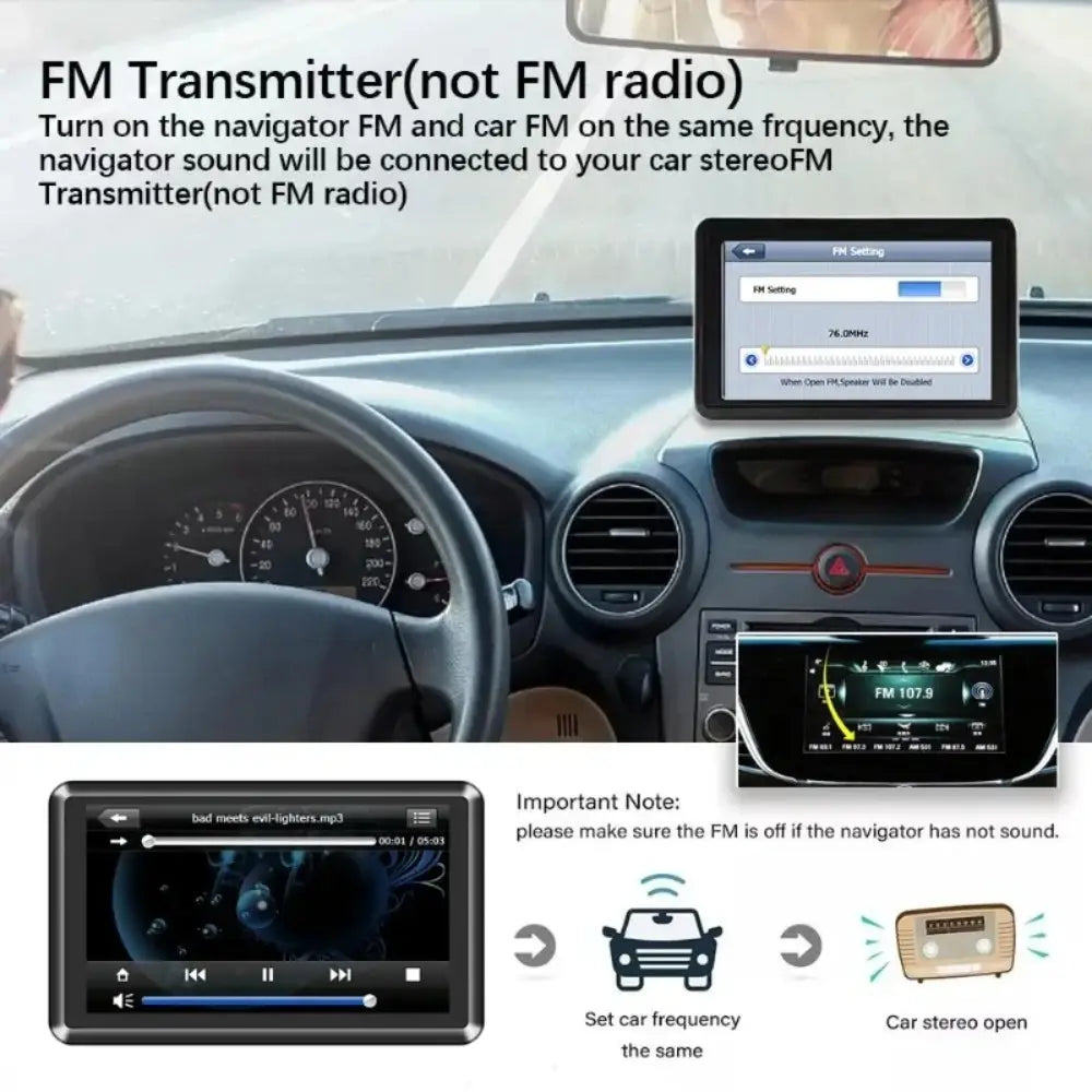 Car GPS Navigation System 5/7/8-inch Touch Screen 8G + 256M