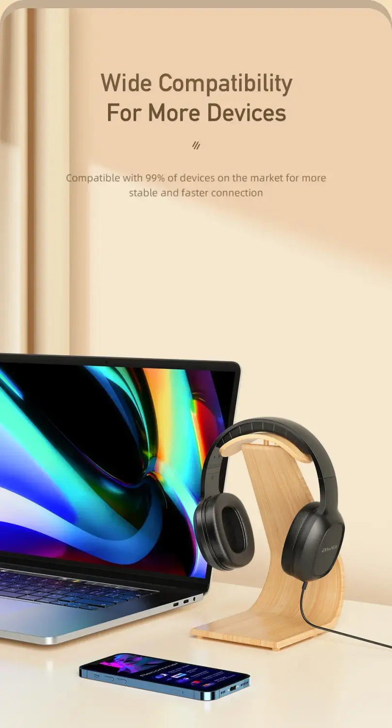 Awei GM-6 Professional Wired Headphones with Wire Control Gaming Headset With Mic 3.5mm AUX Plug For PC Computer Laptop