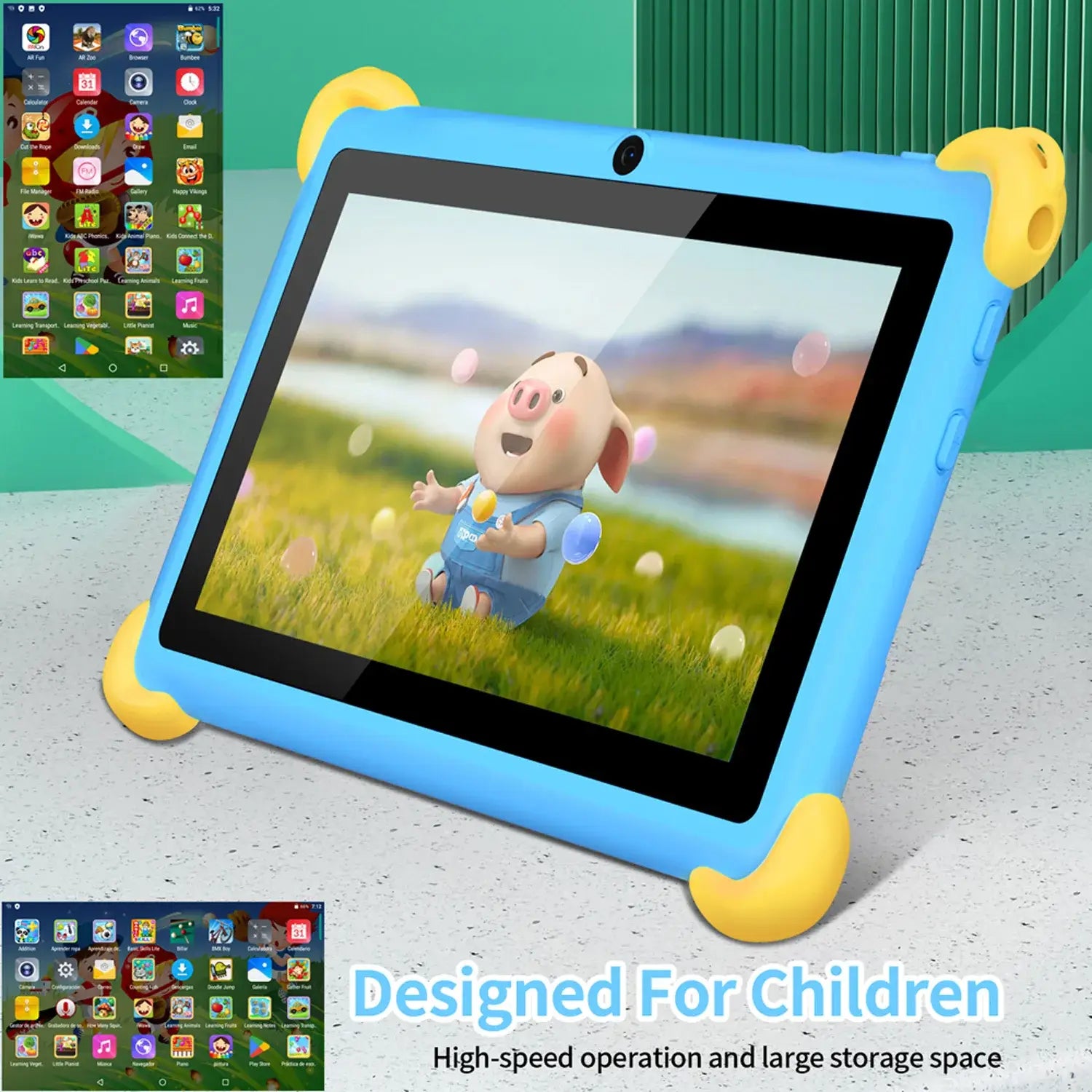 2025 New 7 Inch Cartoon Pattern Kids’ tablets Quad Core 4GB RAM 64GB ROM 5G WiFi Learning Education Games Tablet
