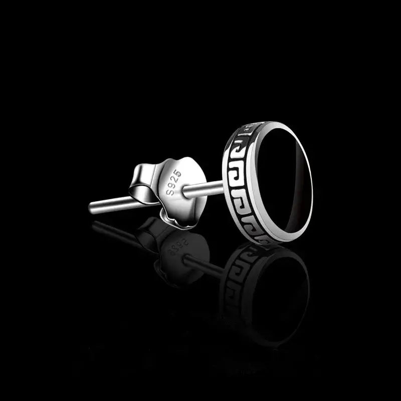 Lihong Personalized 925 Silver Earrings Men’S Single Street Punk Hip-Hop Jewelry