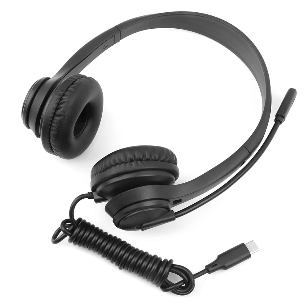 Wired USB Headset Call Center Headphones with Microphone Noise Cancelling Over Gaming 3.5MM For Compute