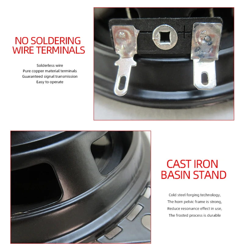 2pcs (2X280W) 560W Premium 4-Inch HiFi Car Speakers - HD Audio 4.0 Surround App Control Universal Flush Mount