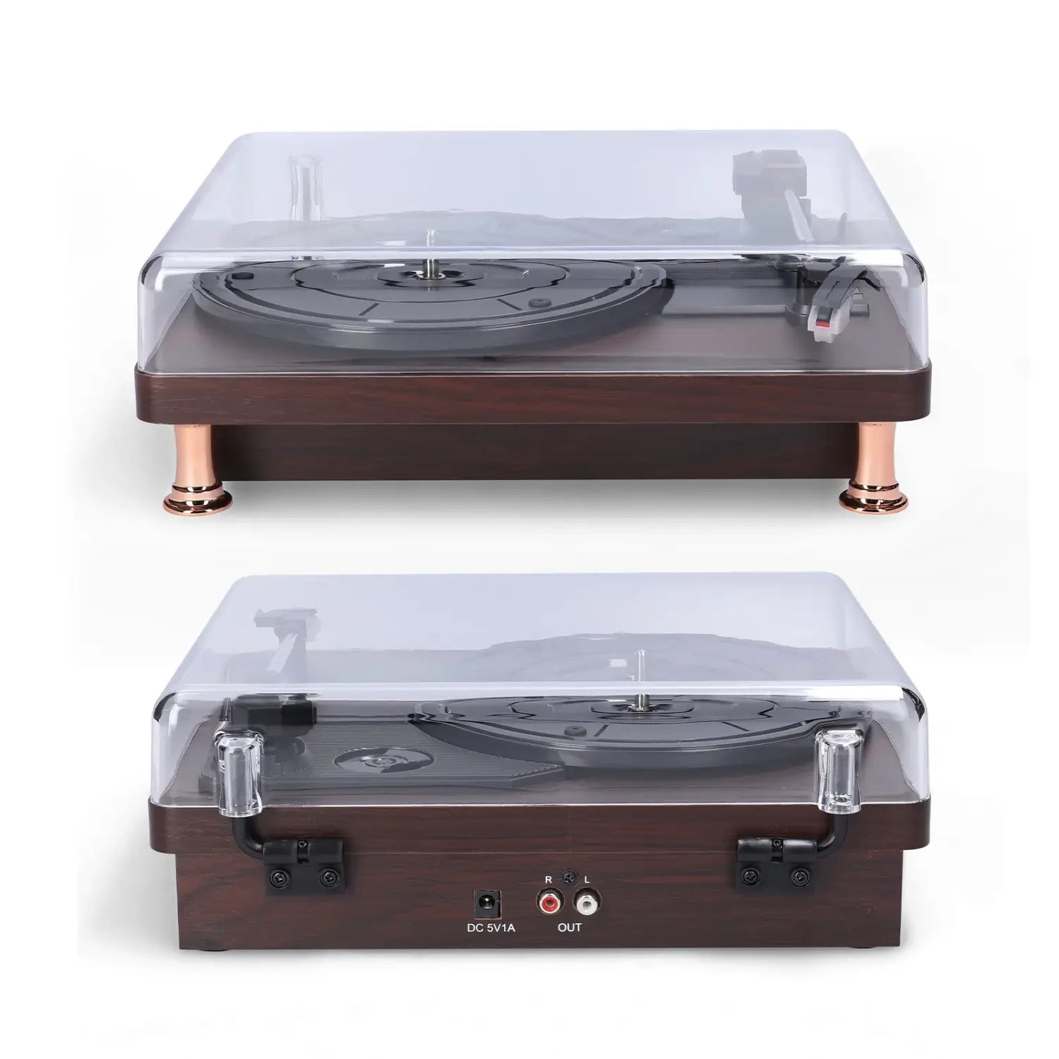 Retro Vinyl Record Player with Dustproof Cover Classic Nostalgic Style EU/US Plug