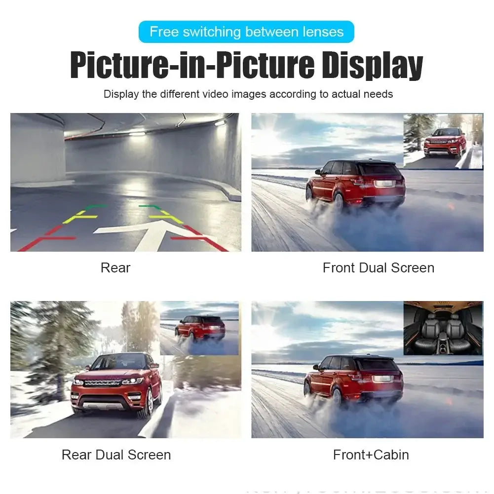 53df36eed225aea34dc7802c0ddbe955 Car DVR 3 Cameras 4.0 Inches Dash Cam Video Recorder Auto Registrator Dvrs with Ways 24h Parking Monitor