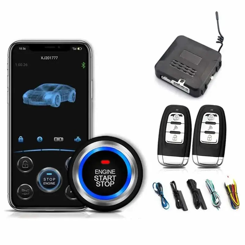 Car Keyless Entry System Engine Start Alarm One-button Start/Stop Remote Starter Stop Accessories Universal